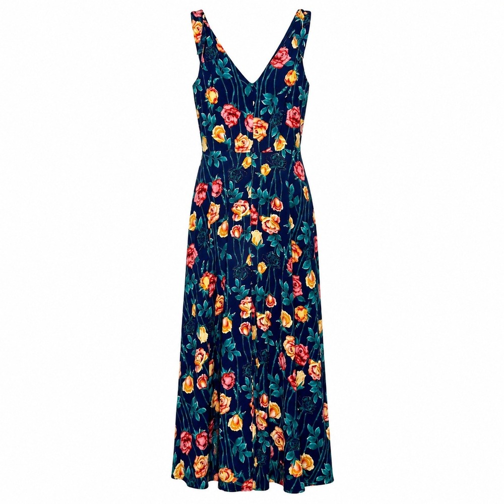 Vintage Betsey Johnson Cottagecore Fairy Floral Maxi Dress Womens 6 French Girl